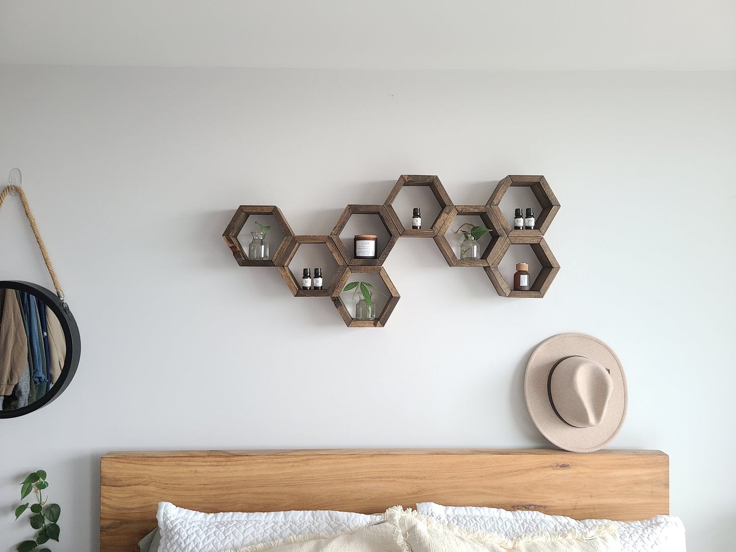Set of 8 Mini Wood Hexagons