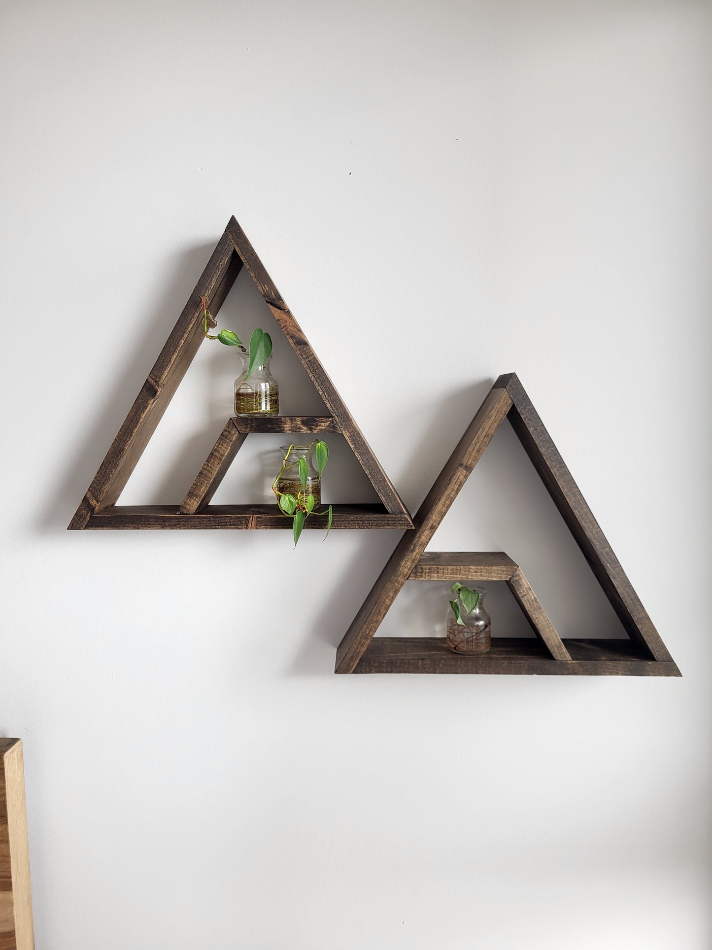 Set of 2 Wood Honey Triangles