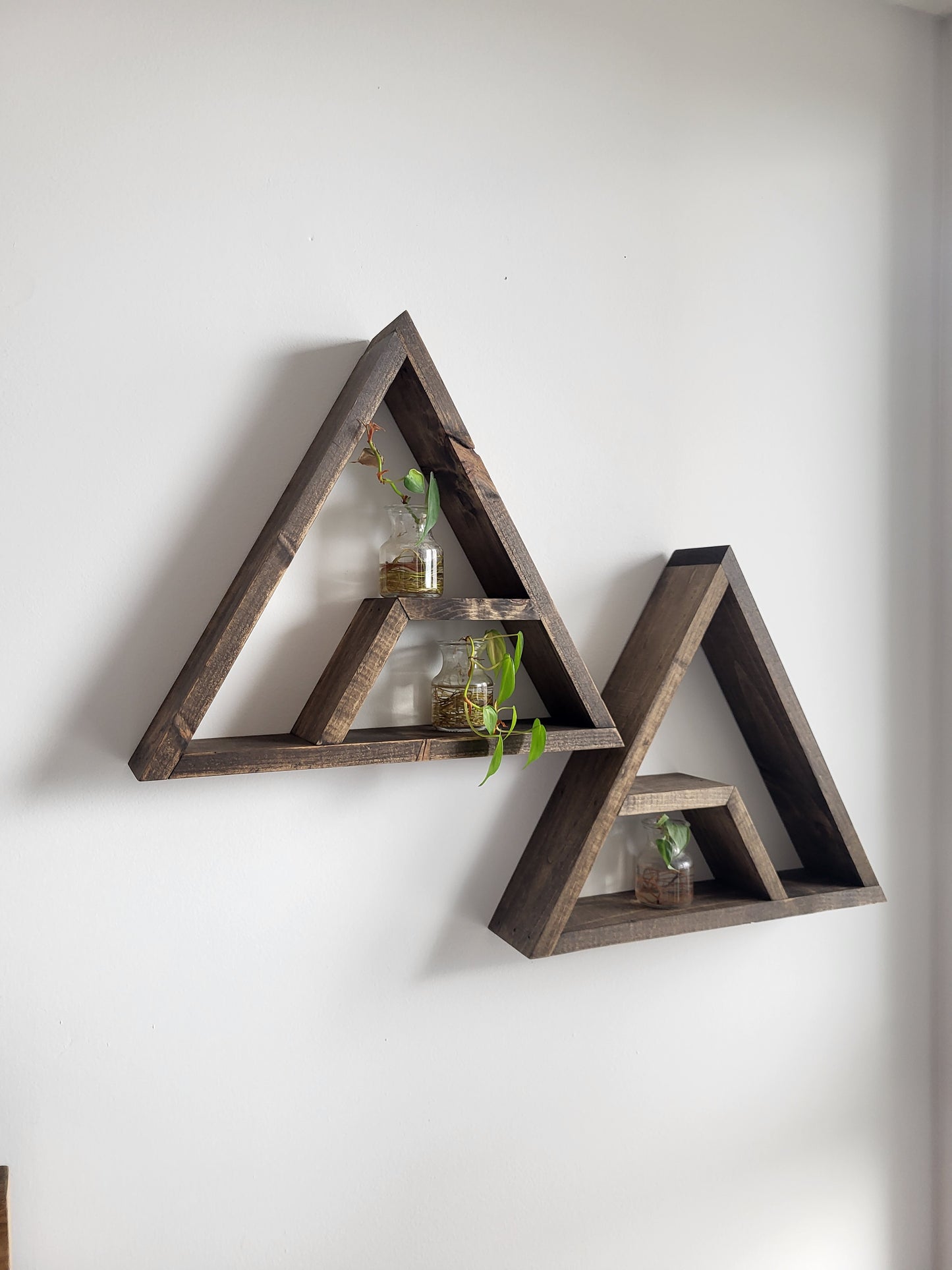 Set of 2 Wood Honey Triangles