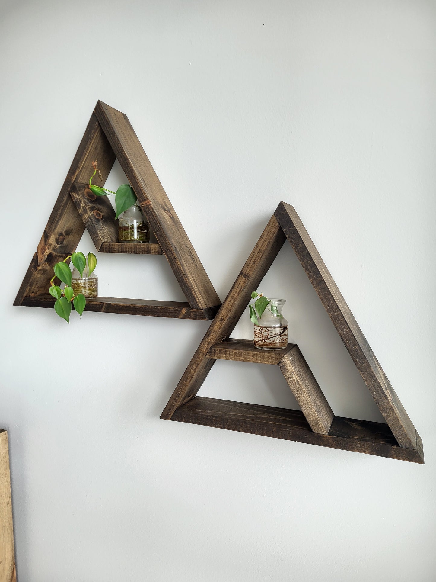 Set of 2 Wood Honey Triangles