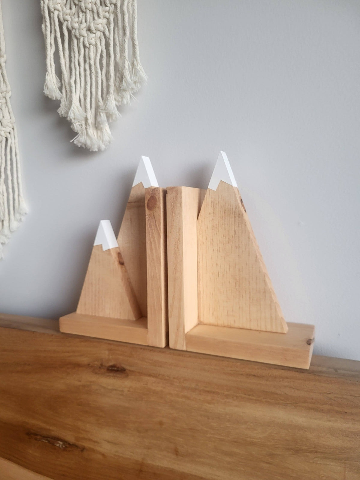 Double Peak Mountain Wood Bookends | Rustic Mountain Bookends | Wooden Book Ends | Mountain Home Decor | Cabin Decor | Nature Inspired Shelf Decor | Rustic Office Decor