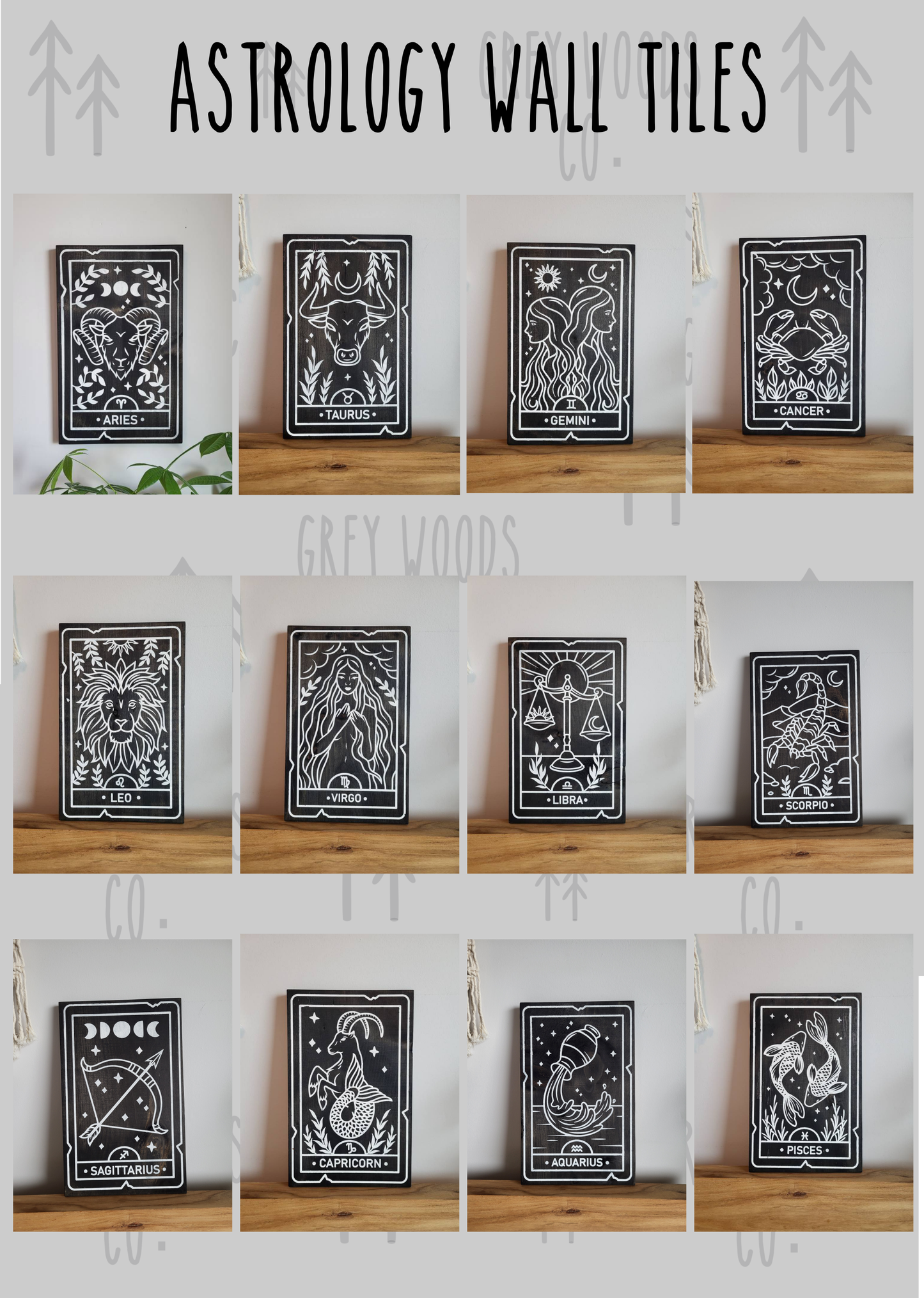 Astrology Wood Wall Tiles