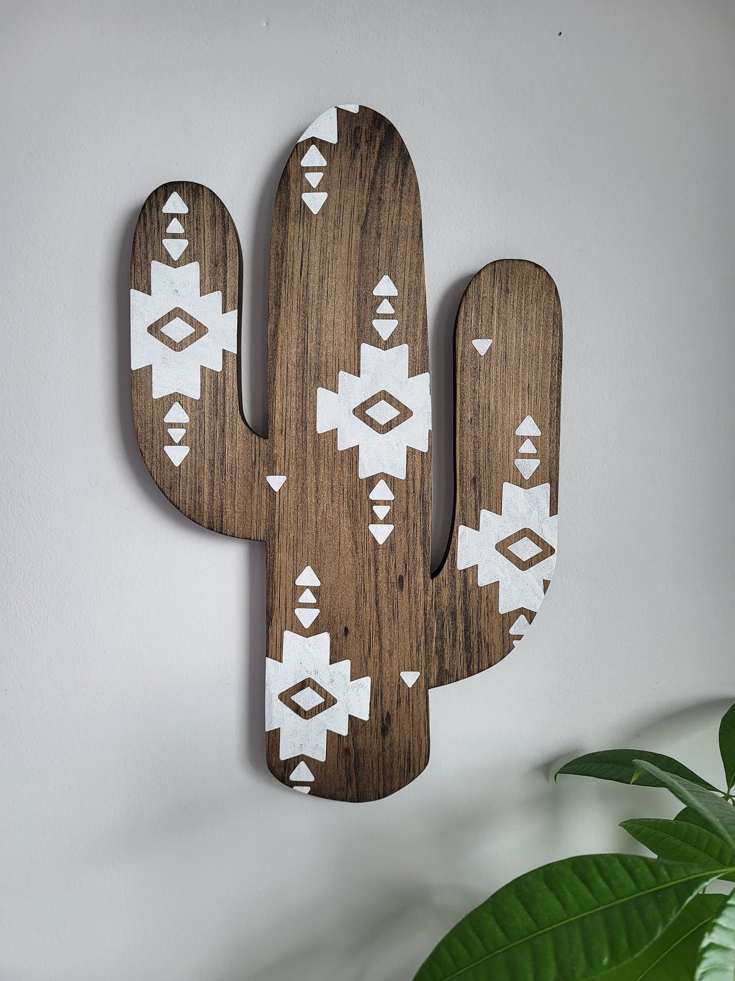 Aztec Wood Cactus Cutout with Izel Design