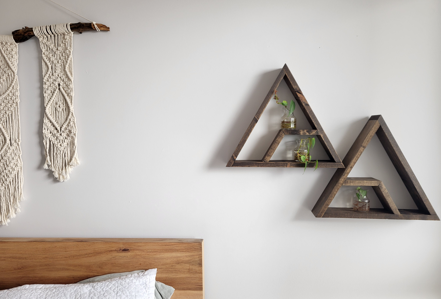 Set of 2 Wood Honey Triangles