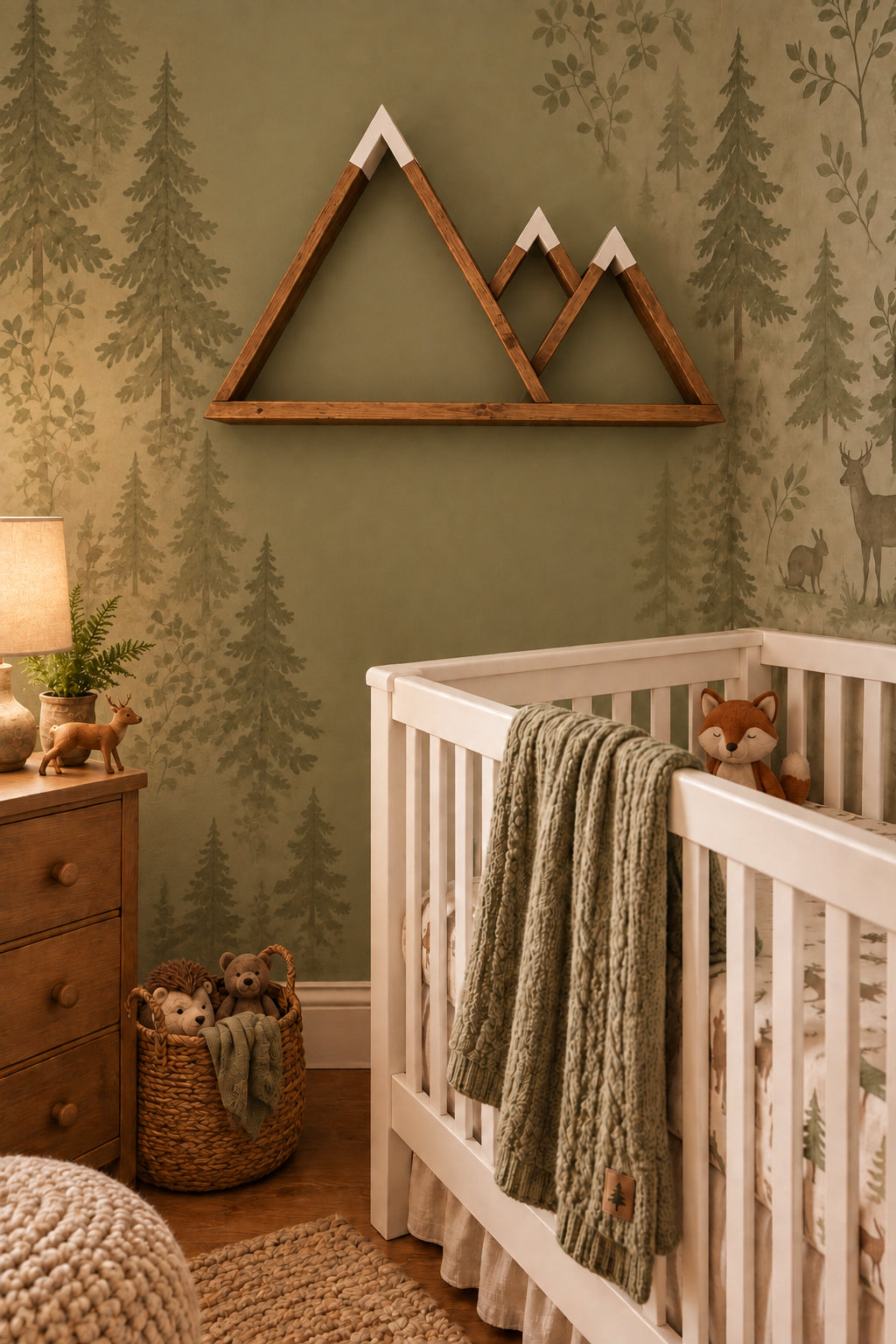 Wood Mountain Shelf for Wall Decoration | Rustic Mountain Wall Decor | Wooden Mountain Shelf | Cabin Decor | Nursery Shelf | Woodland Decor | Handmade Wood Shelf
