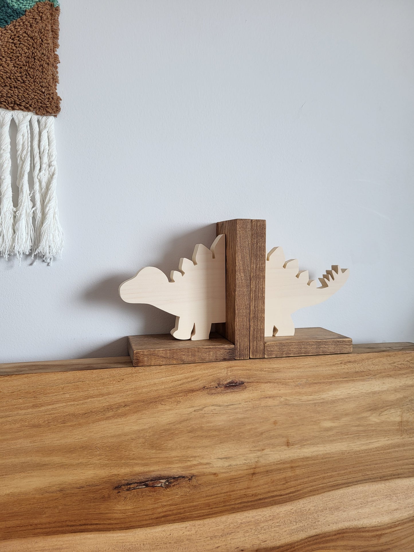 Stegosaurus Dinosaur Wood Bookends