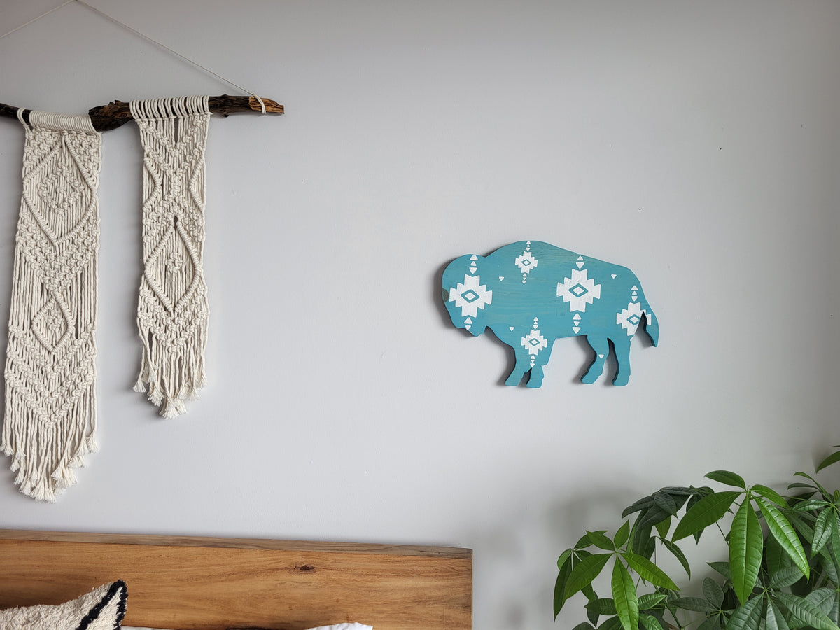 Wood Buffalo Cutout for Wall Decoration | Rustic Bison Wall Art | Western Woodland Home Decor | Southwestern Wall Decor