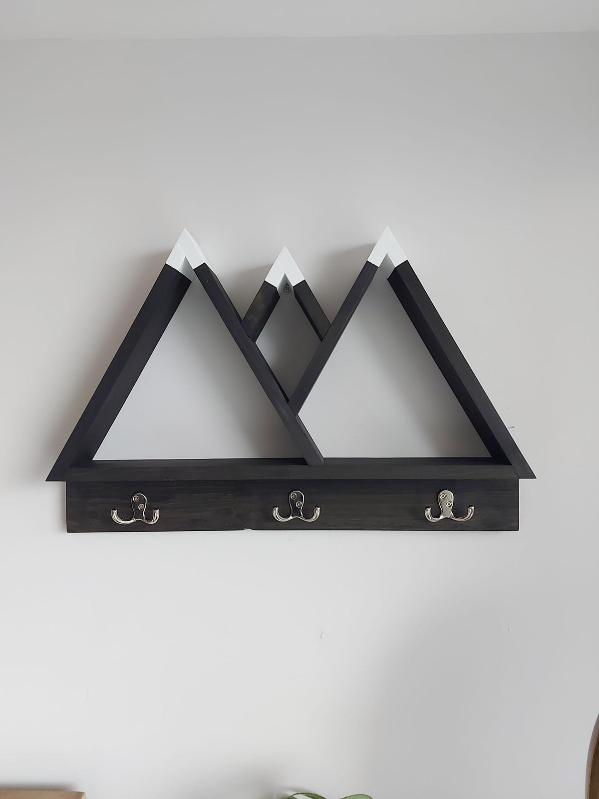 Crown Wood Mountain Shelf with Hooks for Wall Decoration | Rustic Mountain Wall Decor | Wooden Entryway Shelf | Cabin Decor | Nature Inspired Shelf (Copy)