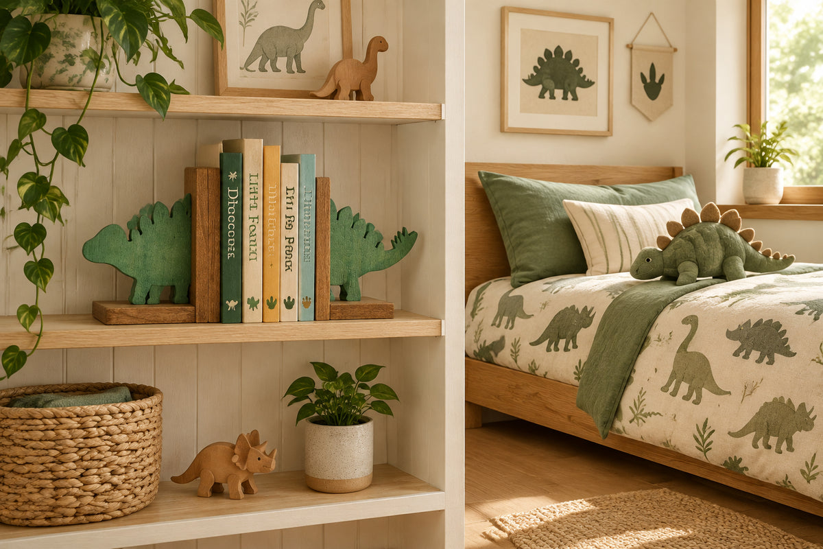 Wood Stegosaurus Dinosaur Bookends | Dinosaur Book Ends | Wooden Dino Decor | Kids Room Shelf Decor | Dinosaur Nursery Decor | Boys Bedroom Decor | Prehistoric Animal Bookends | Dinosaur Lover Gift