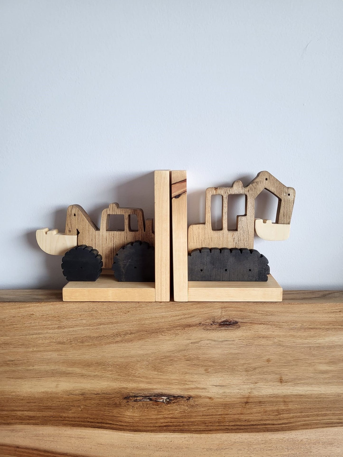 Construction Vehicle Bookends