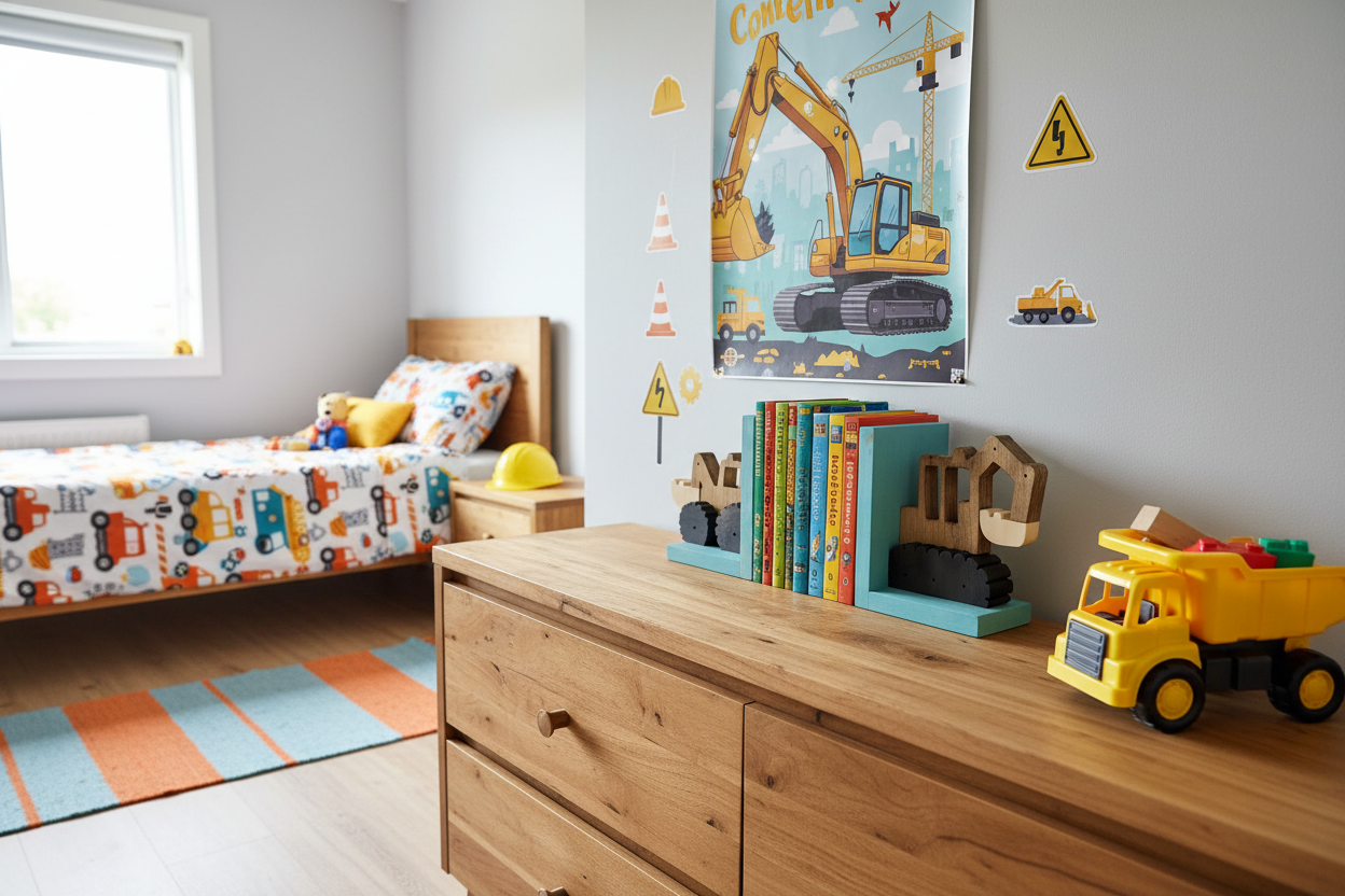 Construction Vehicle Bookends