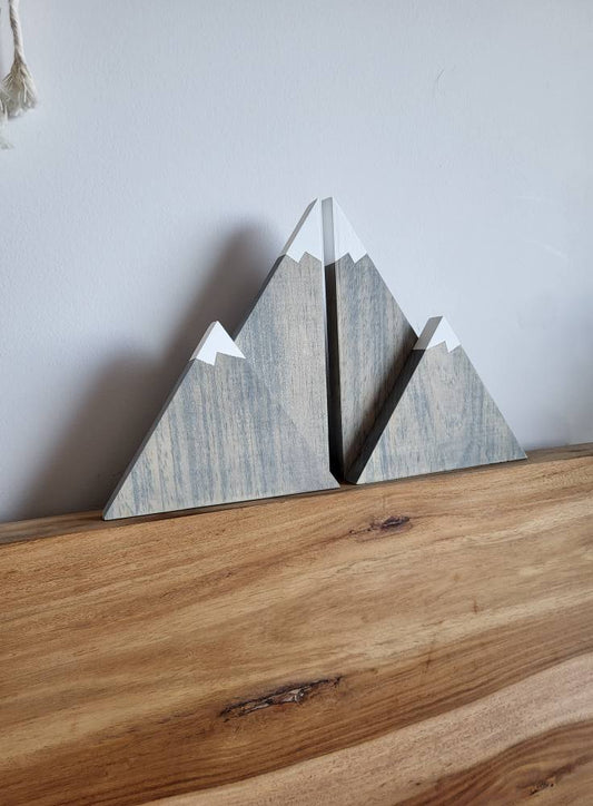 Wood Mountain Bookends | Rustic Mountain Book Ends | Wooden Mountain Decor | Cabin Shelf Decor | Nature Inspired Home Decor | Woodland Office Decor | Mountain Lover Gift