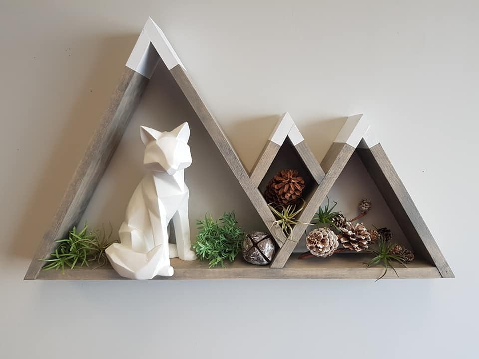 Wood Mountain Shelf for Wall Decoration | Rustic Mountain Wall Decor | Wooden Mountain Shelf | Cabin Decor | Nursery Shelf | Woodland Decor | Handmade Wood Shelf