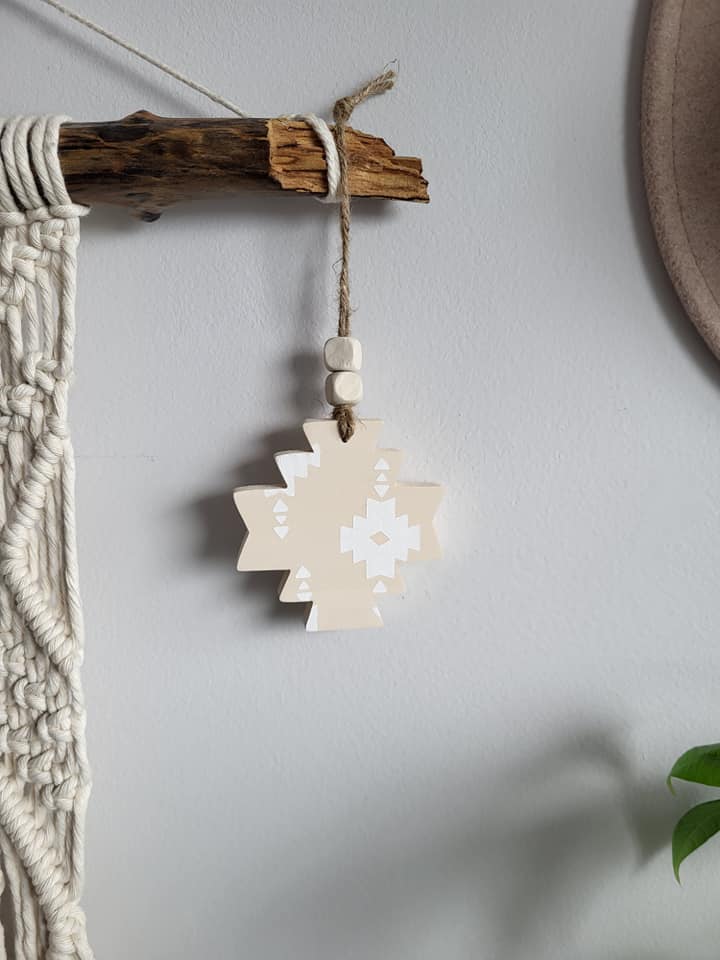 Aztec Wood Christmas Ornaments