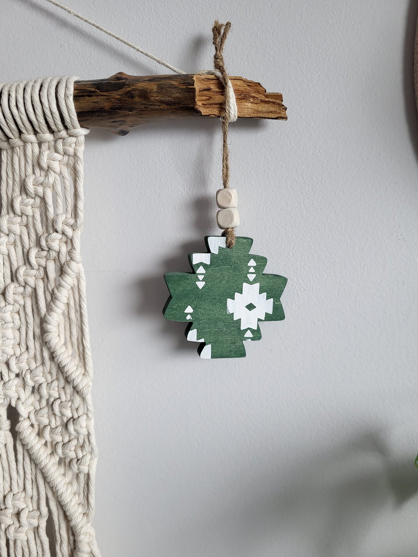 Aztec Wood Christmas Ornaments