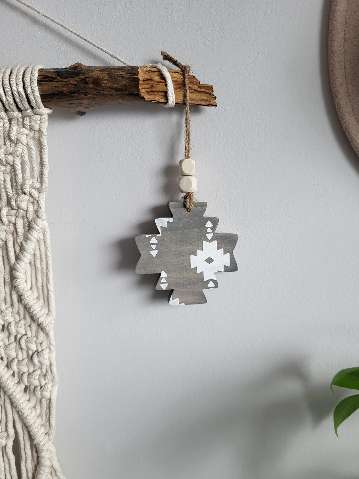 Aztec Wood Christmas Ornaments