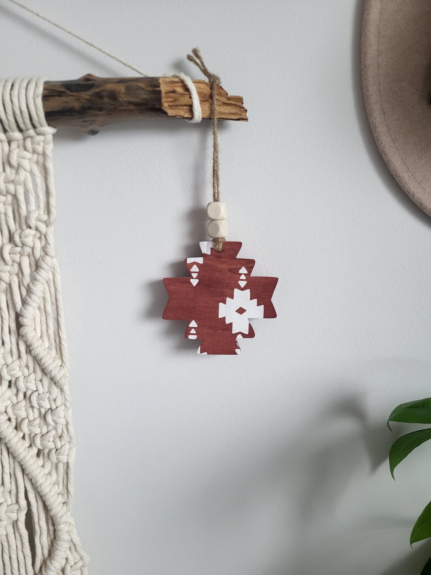 Aztec Wood Christmas Ornaments