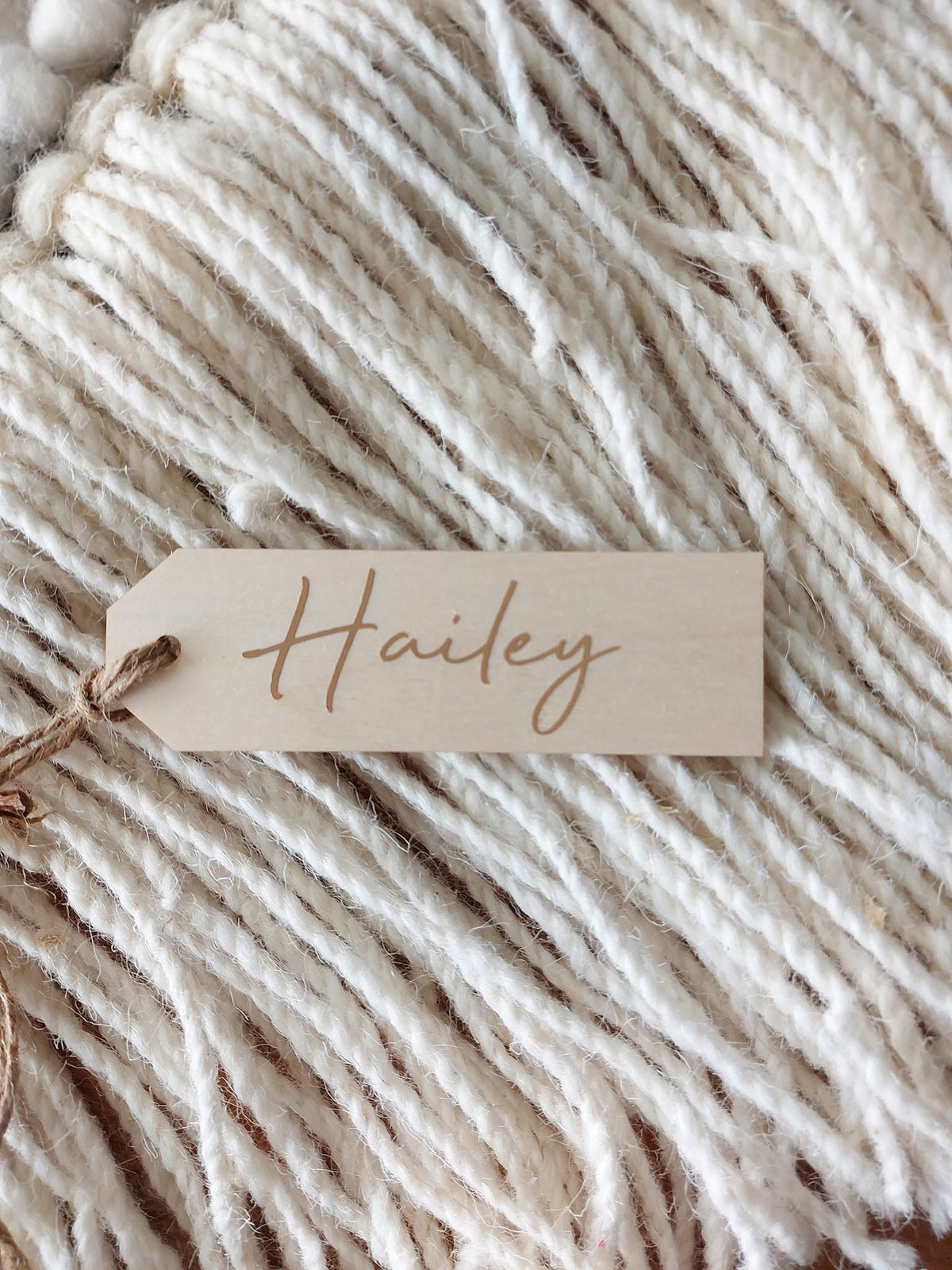 Personalized Wood Christmas Stocking Tags - Natural Long Tags