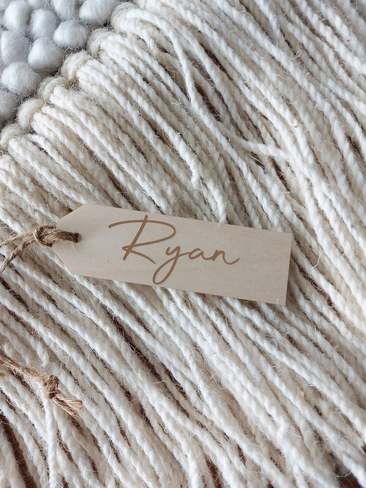 Personalized Wood Christmas Stocking Tags - Natural Long Tags