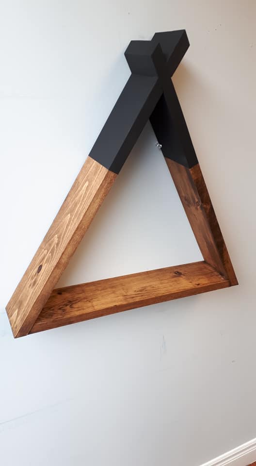 Wooden Teepee Wall Shelf | Geometric Wall Decor | Boho Nursery | Kids Room Decor | Rustic Wood Shelf | Handmade Floating Shelf