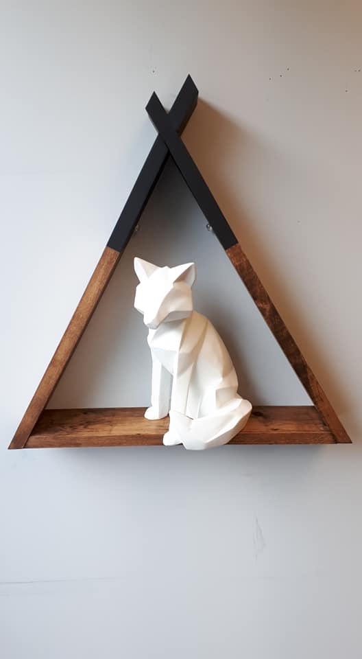 Wooden Teepee Wall Shelf | Geometric Wall Decor | Boho Nursery | Kids Room Decor | Rustic Wood Shelf | Handmade Floating Shelf
