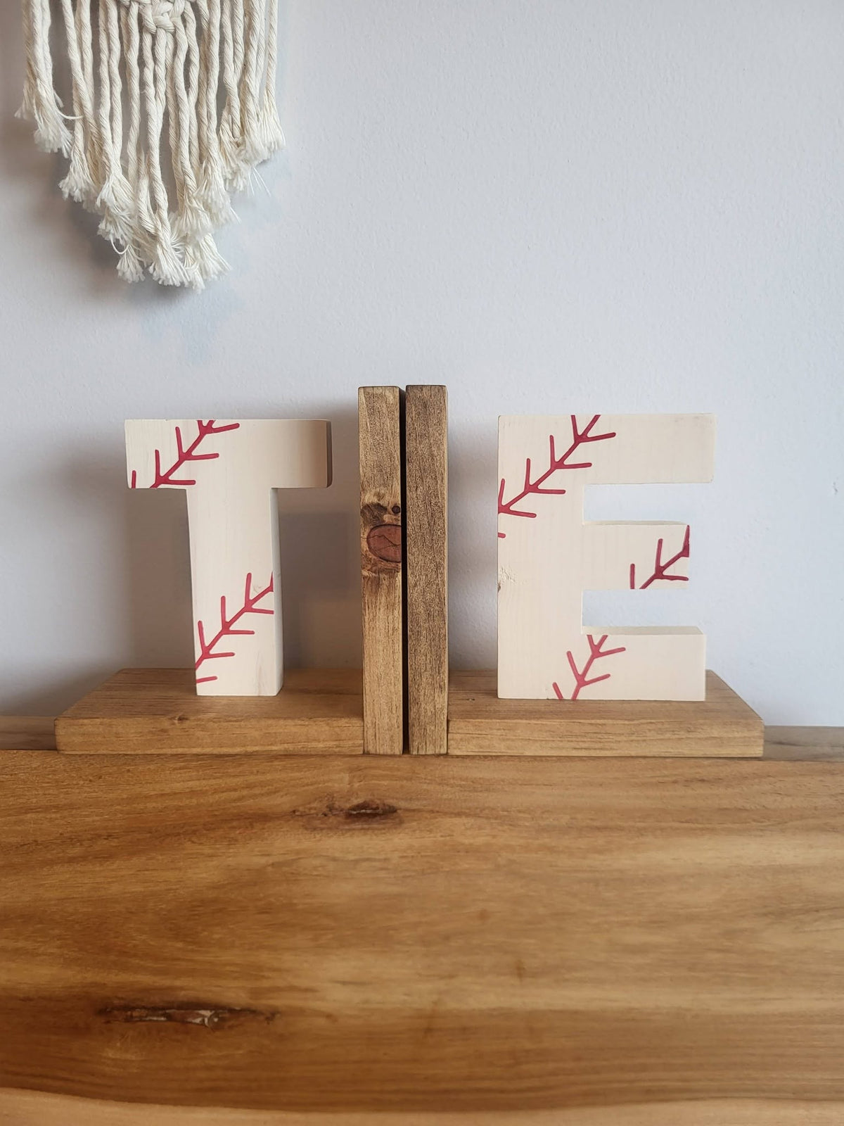 Personalized Baseball Wood Bookends | Custom Sports Bookends | Baseball Room Decor | Baseball Gift | Sports Decor