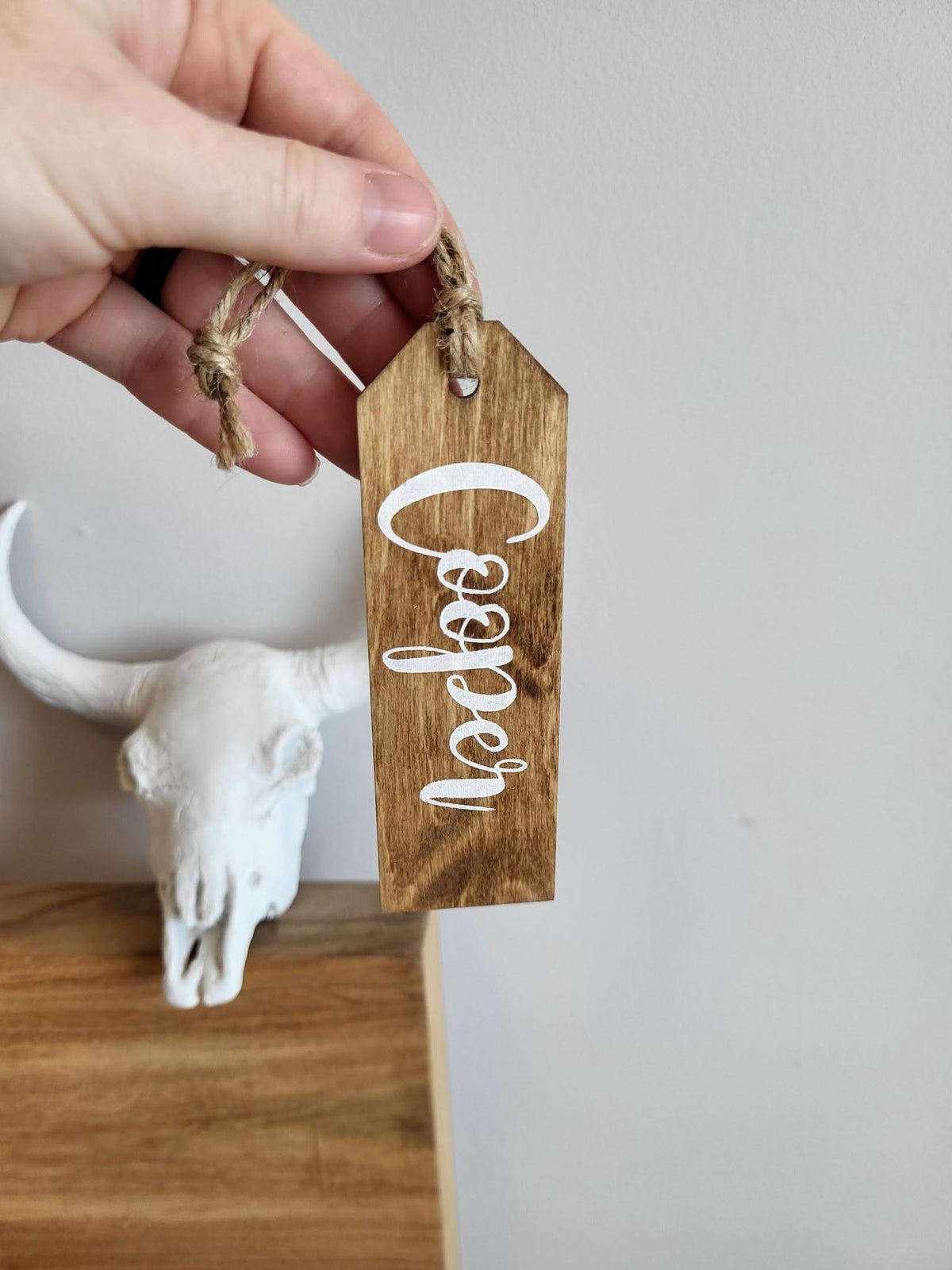 Personalized Wood Christmas Stocking Tags - Long Tag