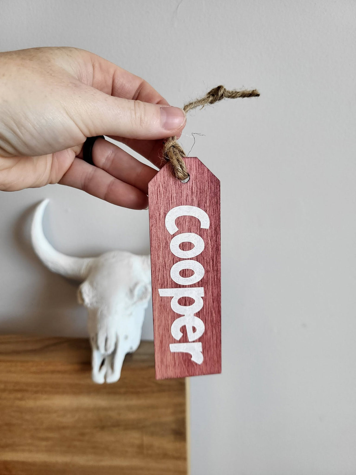 Personalized Wood Christmas Stocking Tags - Long Tag