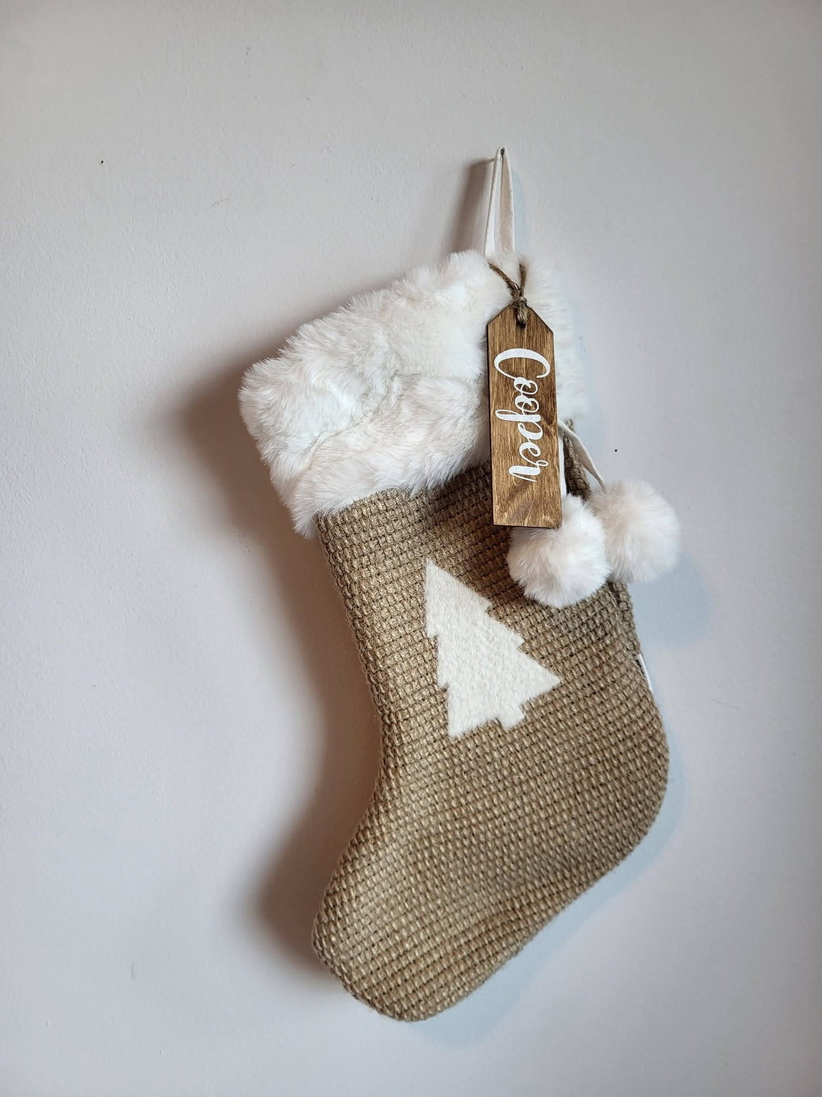 Personalized Wood Christmas Stocking Tags - Long Tag