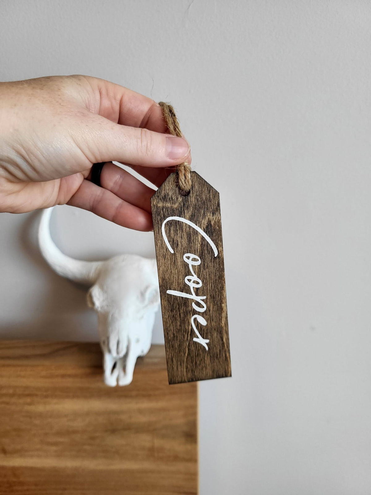 Personalized Wood Christmas Stocking Tags - Long Tag