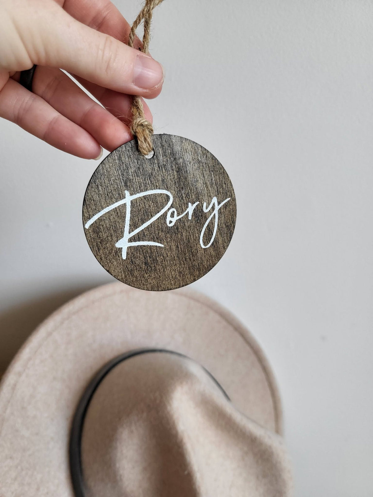 Personalized Wood Christmas Stocking Tags - Small Round Tag