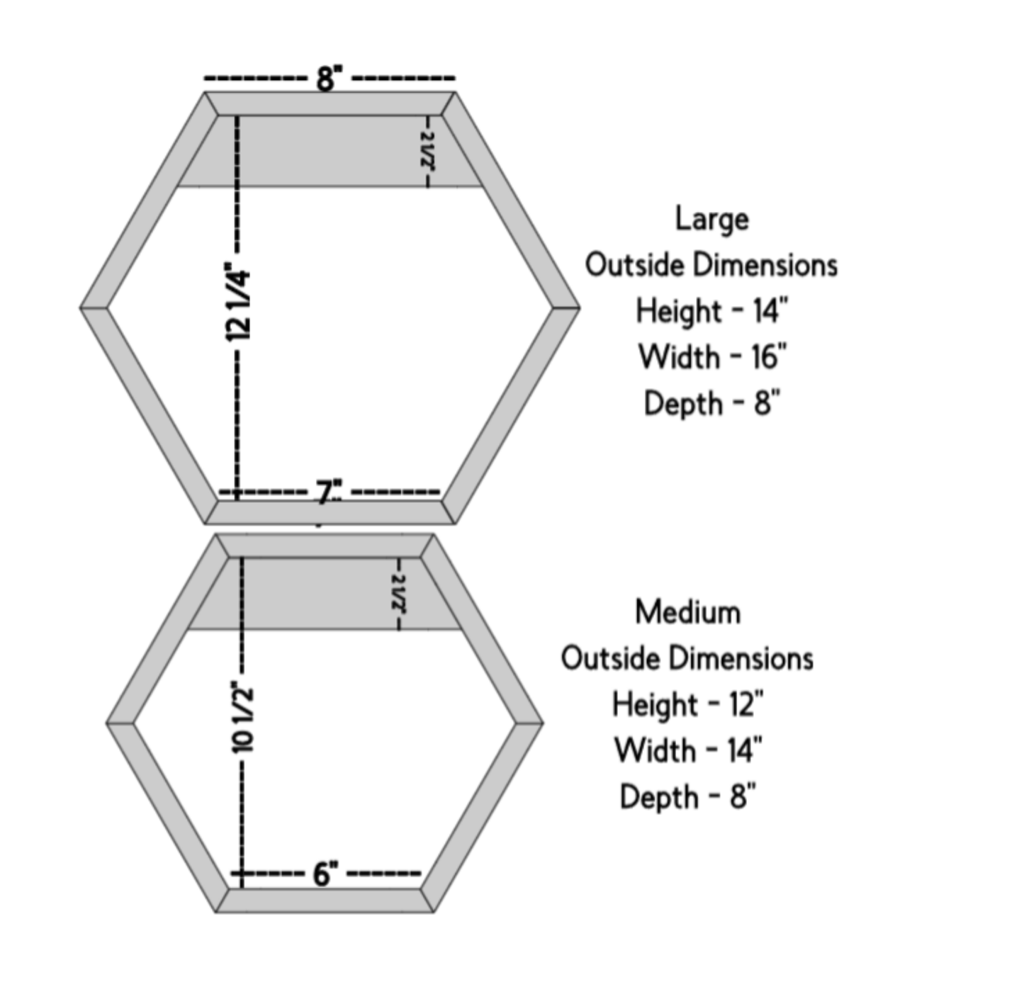 Custom Set of 8 Hexagons